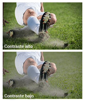 Diferencia en la imagen con alto y bajo contraste