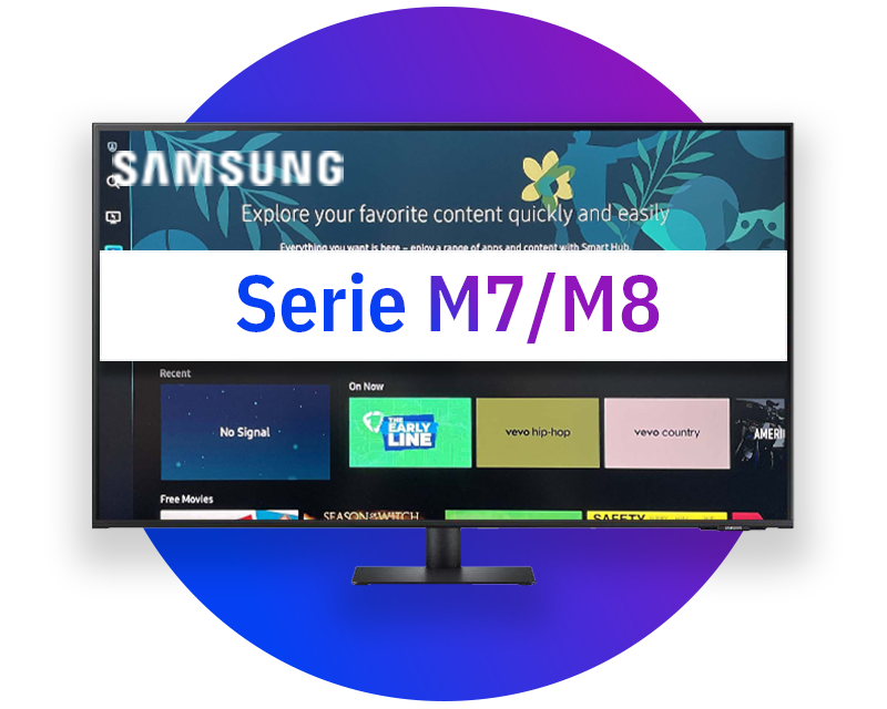 Monitores inteligentes Samsung (series M7/M8)