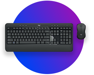 Teclado y ratón, negro